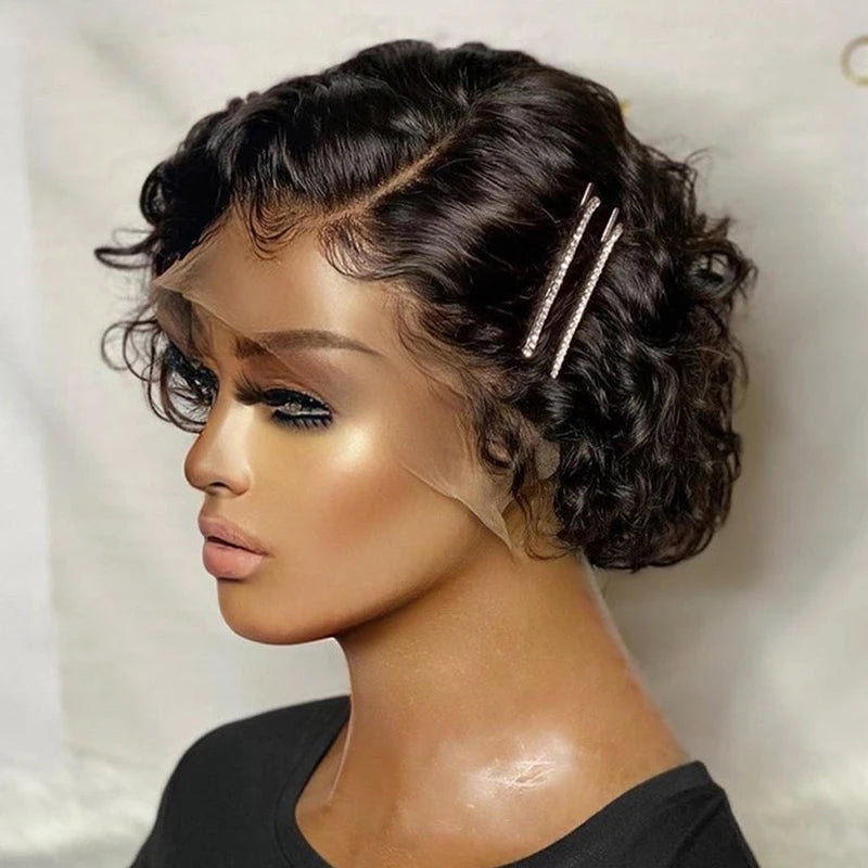 Single Knots 360 Lace Wig Pixie Short Human Hair Wigs Pre Plucked With Baby Hair [360PX]