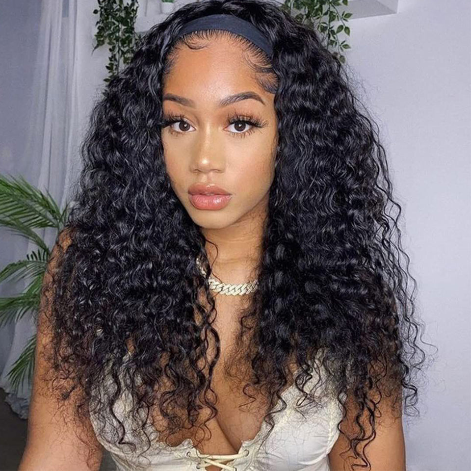 Waterwave Wig Lace Frontal Natural Color Pre-Plucked 13x4 Transparent Lace 180% Density