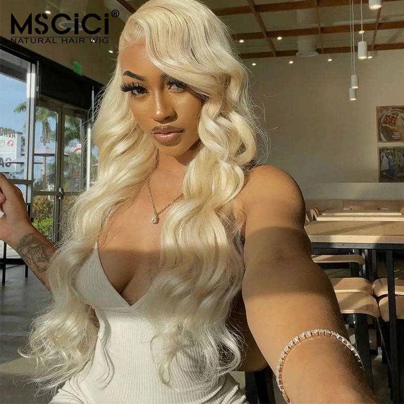 Platinum Trasparent Lace Human Hair Wig For Women 13x4 Front Wig 180% Density