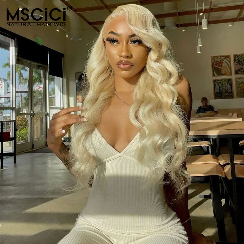 Platinum Trasparent Lace Human Hair Wig For Women 13x4 Front Wig 180% Density