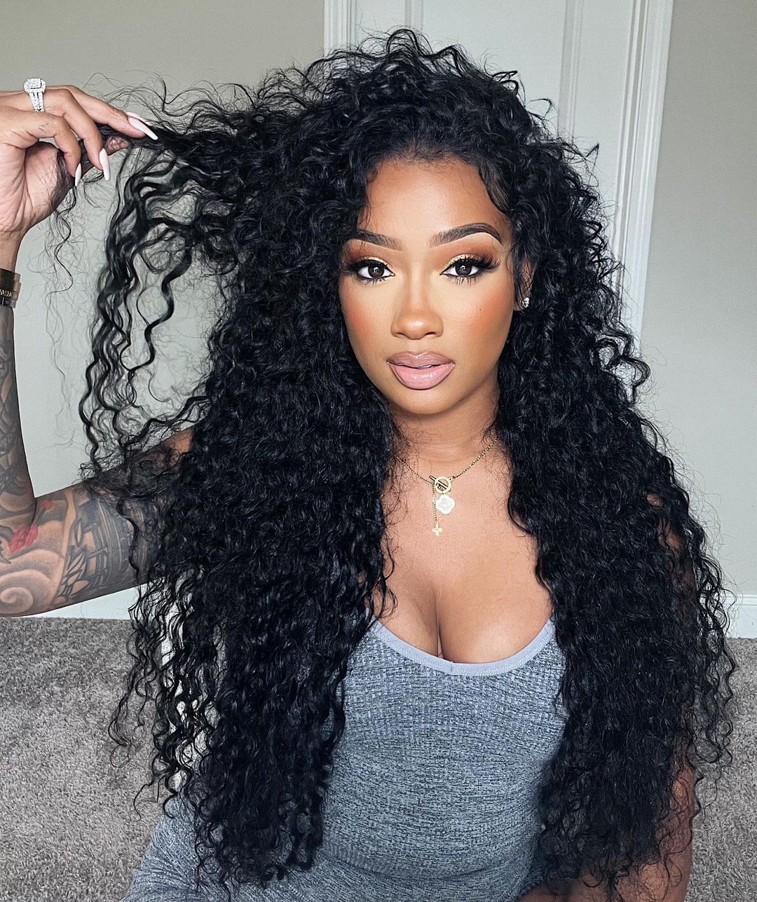 Waterwave Wig Lace Frontal Natural Color Pre-Plucked 13x4 Transparent Lace 180% Density