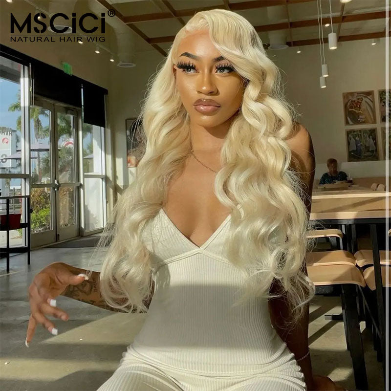 Platinum Trasparent Lace Human Hair Wig For Women 13x4 Front Wig 180% Density