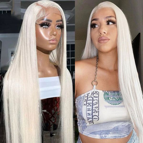 13x4 Platinum Lace Front Human Hair Wig 180% Density Remy Hair Wig For Women