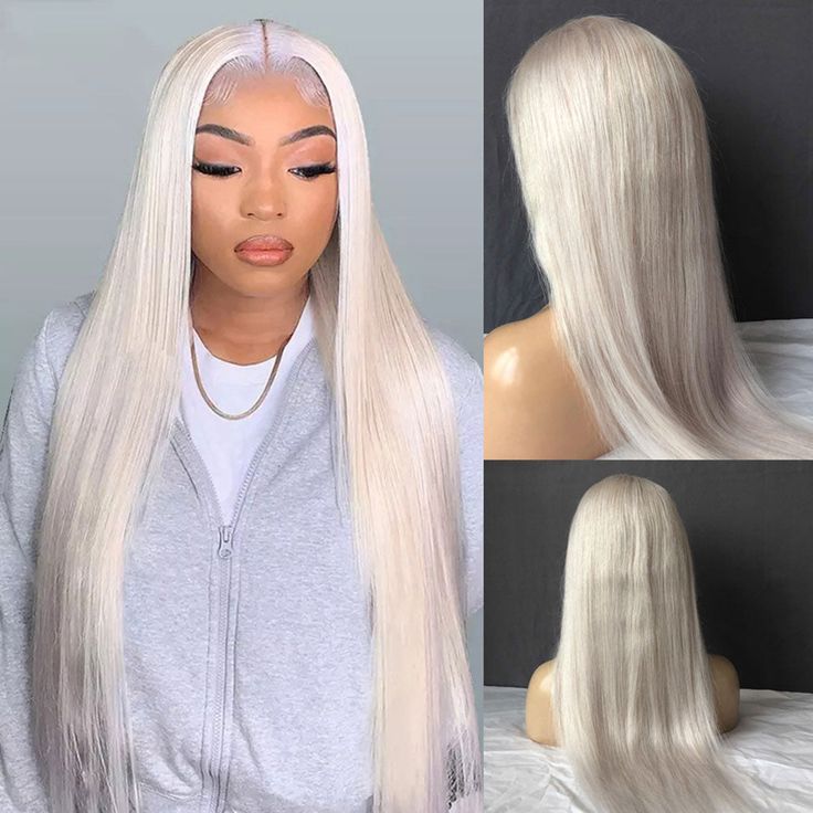 13x4 Platinum Lace Front Human Hair Wig 180% Density Remy Hair Wig For Women