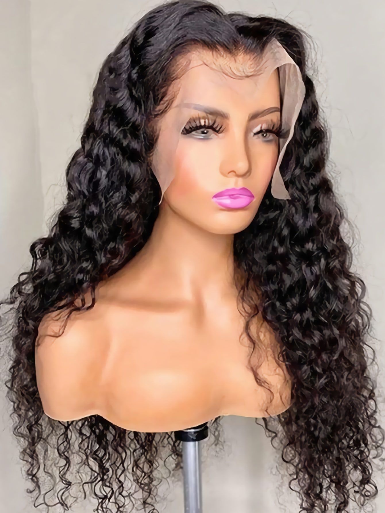 Waterwave Wig Lace Frontal Natural Color Pre-Plucked 13x4 Transparent Lace 180% Density