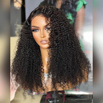 *New Film Lace Ready To Wear 13x6 Kinky Curly Layered Edge Super Melt Lace Front Wigs [SLW06]