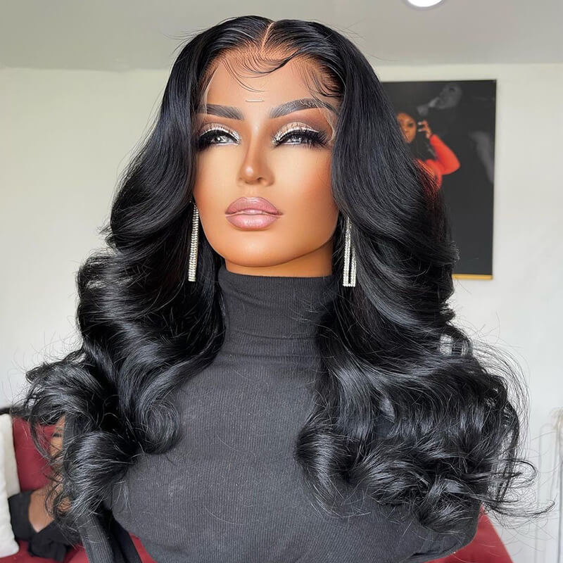 *New Film Lace Ready To Wear Layered Edge Natural Hairline Wavy 13x6 Lace Frontal Wigs [SLW04]