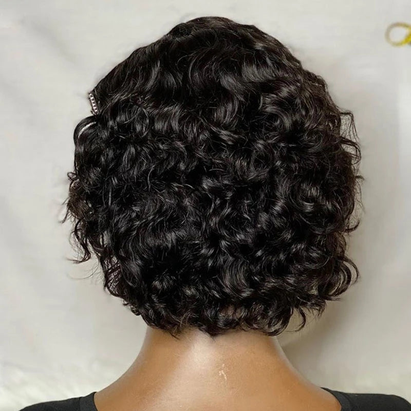 Single Knots 360 Lace Wig Pixie Short Human Hair Wigs Pre Plucked With Baby Hair [360PX]