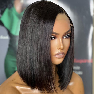 Straight Blunt Cut 5x5 Bob Wig HD Lace Closure Wig Virgin Human Hair [BOB03]