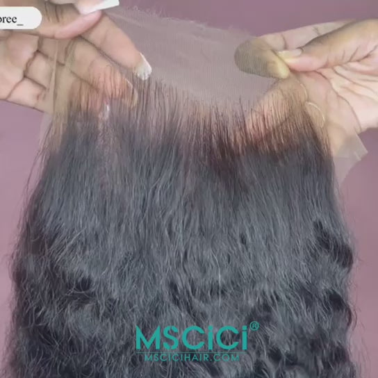 *New Film Lace Ready To Wear Water Wave 13x6 Skin Melt Invisible Lace Front Wig Natural Layered Hairline [SLW05]