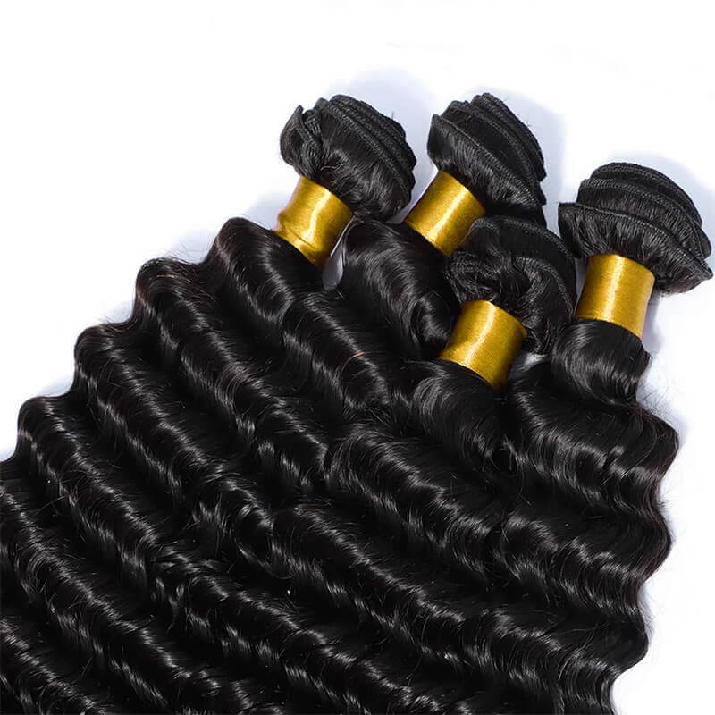 Hair Bundles Deep Wave Unprocessed Virgin Human Hair Extensions 3Pcs Lot