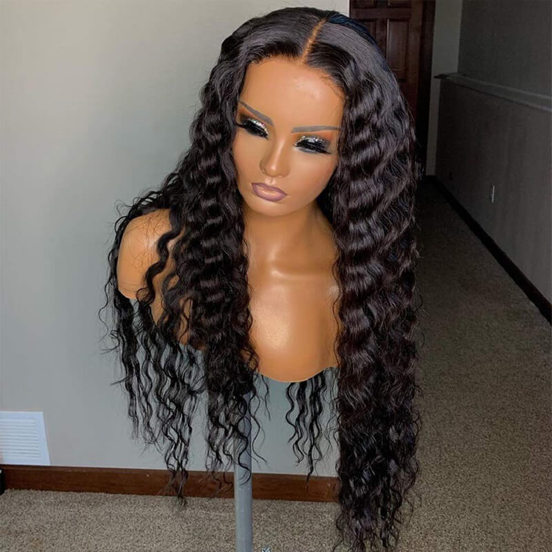 *New Film Lace Ready To Wear 13x6 Deep Wave Super Melt Lace Frontal Wigs Bleached Knots [SLW08]