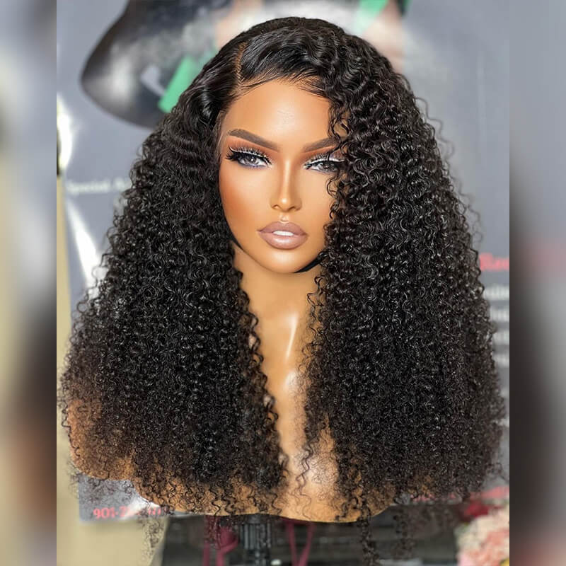 *New Film Lace Ready To Wear 13x6 Kinky Curly Layered Edge Super Melt Lace Front Wigs [SLW06]