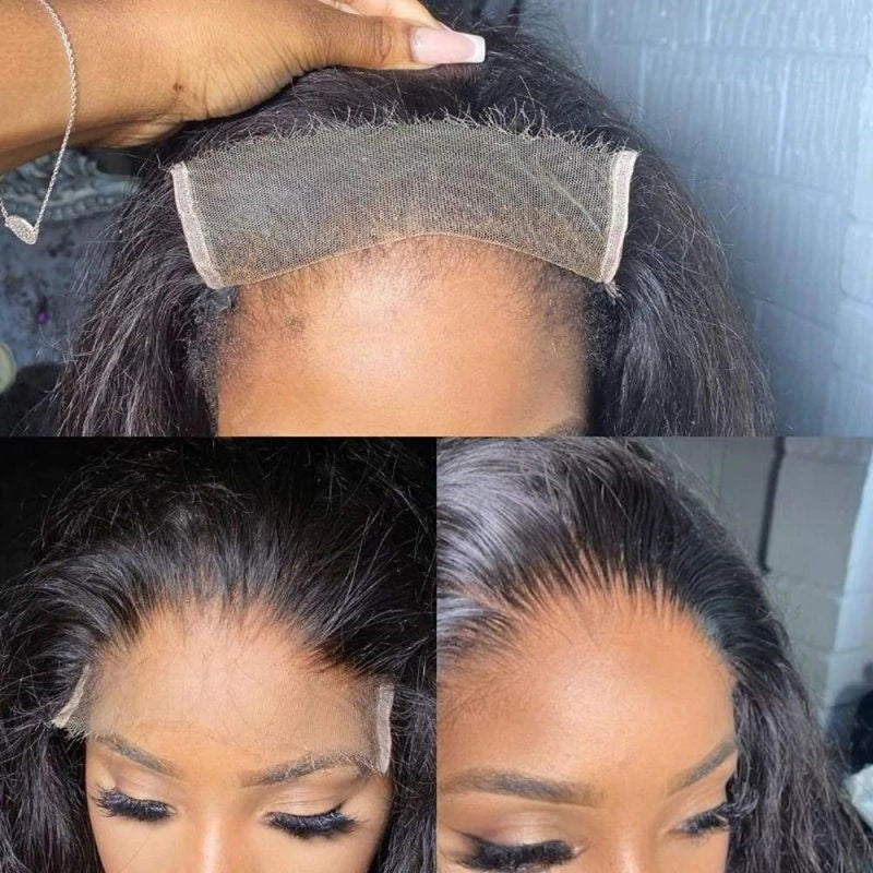 5x5 Lace Closure Wig Kinky Straight Human Hair Wigs Brazilian Remy Hair [SCW10]